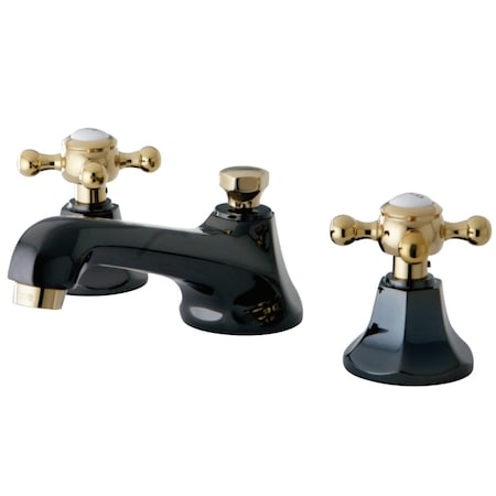 Kingston Brass NS4469BX 8" Widespread Bathroom Faucet, Black Stainless Steel/ Brass NS4469BX